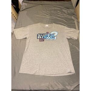 Vintage New York Giants Shirt Mens Extra Large Gray NFL Football Super Bowl XLII